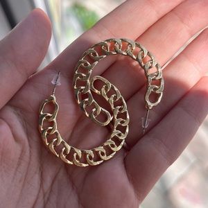 Chain Gold Hoops Earrings